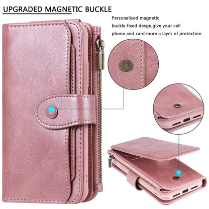 For iPhone XR Multifunctional Retro Detachable Magnetic Horizontal Flip Leather Case with Card Slots & Holder & Wallet & Photo Frame(Rose Gold) - More iPhone Cases by buy2fix | Online Shopping UK | buy2fix