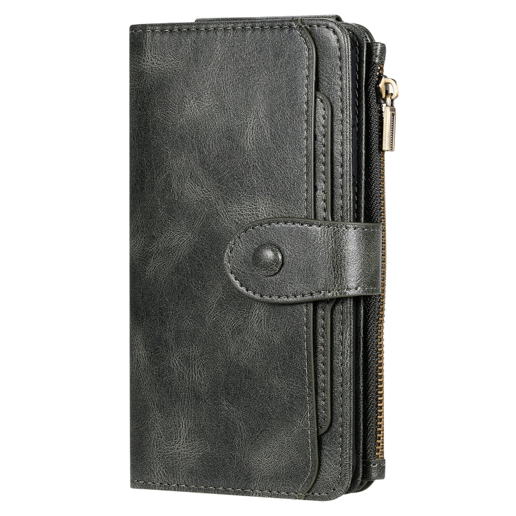For iPhone XS Max Multifunctional Retro Detachable Magnetic Horizontal Flip Leather Case with Card Slots & Holder & Wallet & Photo Frame(Dark Green) - More iPhone Cases by buy2fix | Online Shopping UK | buy2fix