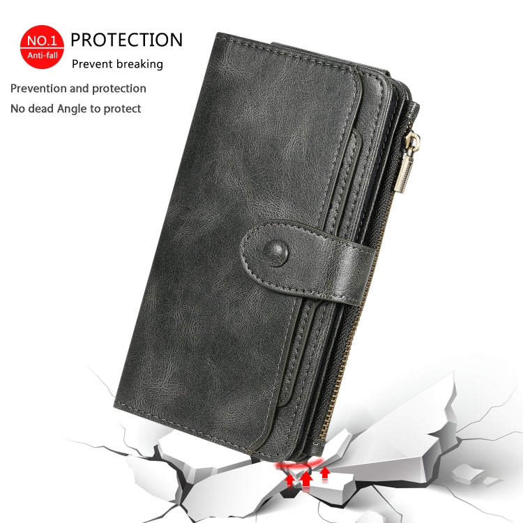 For iPhone XS Max Multifunctional Retro Detachable Magnetic Horizontal Flip Leather Case with Card Slots & Holder & Wallet & Photo Frame(Dark Green) - More iPhone Cases by buy2fix | Online Shopping UK | buy2fix