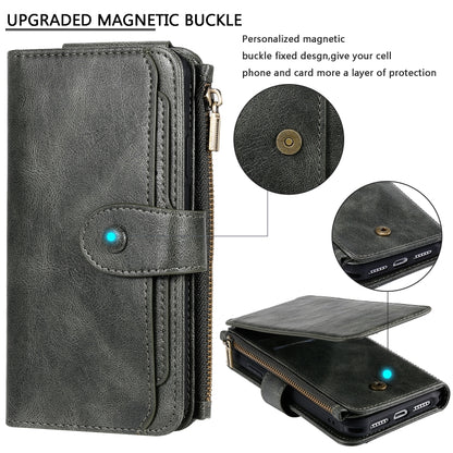For iPhone 11 Multifunctional Retro Detachable Magnetic Horizontal Flip Leather Case with Card Slots & Holder & Wallet & Photo Frame(Dark Green) - iPhone 11 Cases by buy2fix | Online Shopping UK | buy2fix