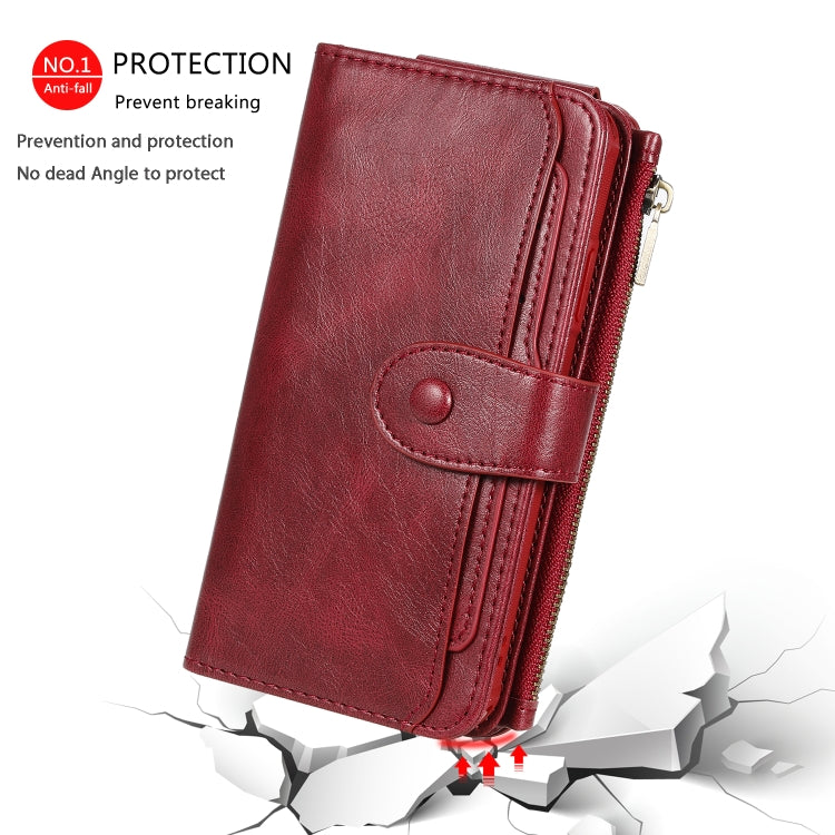 For iPhone 11 Multifunctional Retro Detachable Magnetic Horizontal Flip Leather Case with Card Slots & Holder & Wallet & Photo Frame(Red) - iPhone 11 Cases by buy2fix | Online Shopping UK | buy2fix