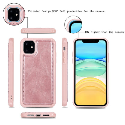 For iPhone 11 Multifunctional Retro Detachable Magnetic Horizontal Flip Leather Case with Card Slots & Holder & Wallet & Photo Frame(Rose Gold) - iPhone 11 Cases by buy2fix | Online Shopping UK | buy2fix