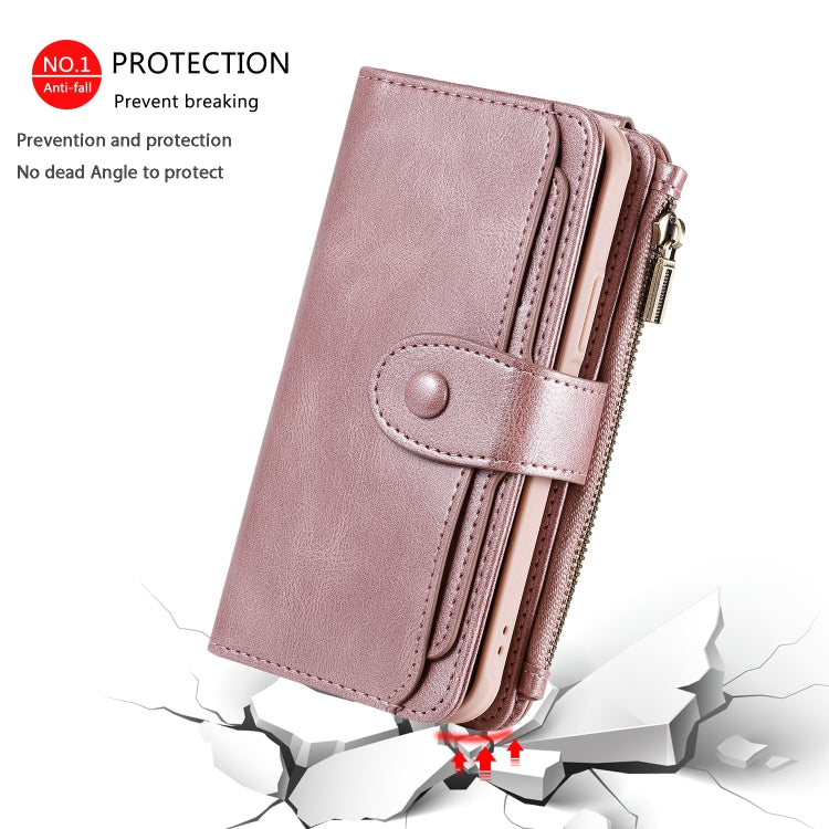 For iPhone 11 Pro Multifunctional Retro Detachable Magnetic Horizontal Flip Leather Case with Card Slots & Holder & Wallet & Photo Frame(Rose Gold) - iPhone 11 Pro Max Cases by buy2fix | Online Shopping UK | buy2fix