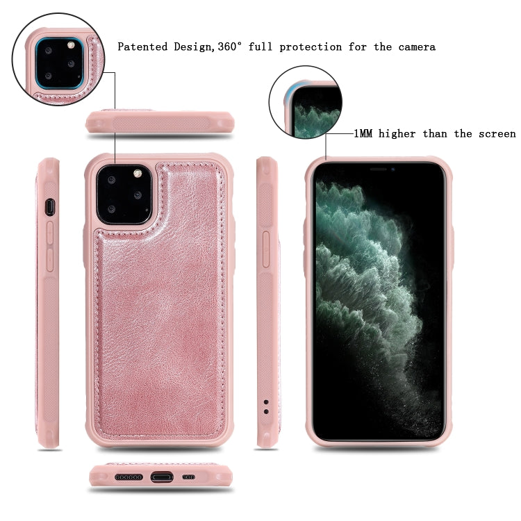 For iPhone 11 Pro Multifunctional Retro Detachable Magnetic Horizontal Flip Leather Case with Card Slots & Holder & Wallet & Photo Frame(Rose Gold) - iPhone 11 Pro Max Cases by buy2fix | Online Shopping UK | buy2fix