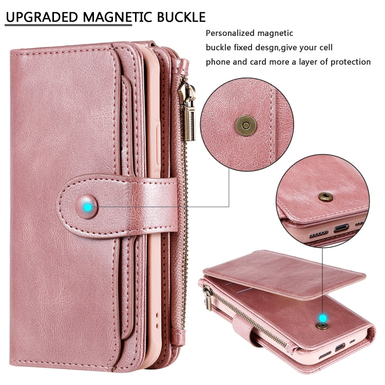 For iPhone 11 Pro Multifunctional Retro Detachable Magnetic Horizontal Flip Leather Case with Card Slots & Holder & Wallet & Photo Frame(Rose Gold) - iPhone 11 Pro Max Cases by buy2fix | Online Shopping UK | buy2fix