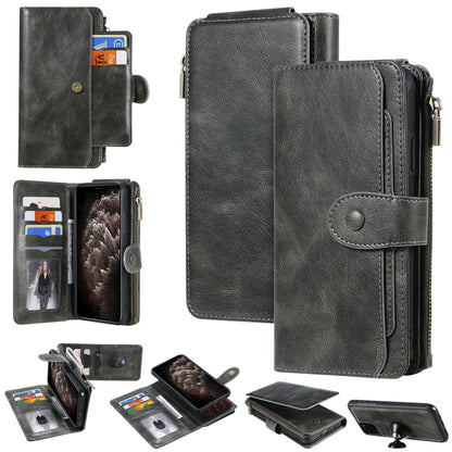 For iPhone 11 Pro Max Multifunctional Retro Detachable Magnetic Horizontal Flip Leather Case with Card Slots & Holder & Wallet & Photo Frame(Dark Green) - iPhone 11 Pro Max Cases by buy2fix | Online Shopping UK | buy2fix
