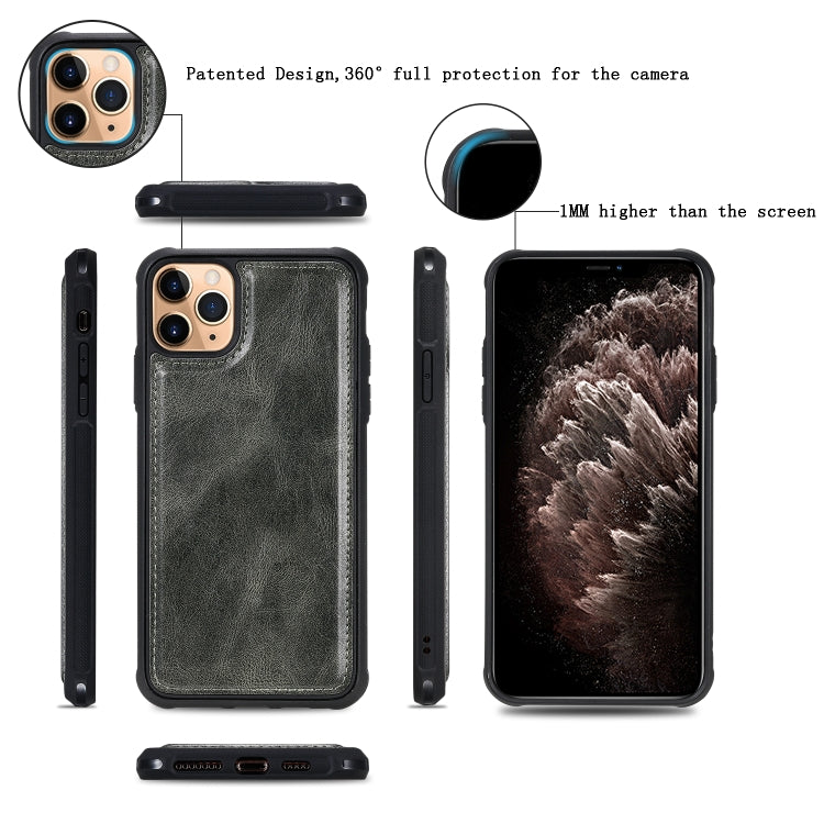 For iPhone 11 Pro Max Multifunctional Retro Detachable Magnetic Horizontal Flip Leather Case with Card Slots & Holder & Wallet & Photo Frame(Dark Green) - iPhone 11 Pro Max Cases by buy2fix | Online Shopping UK | buy2fix
