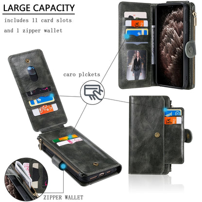 For iPhone 11 Pro Max Multifunctional Retro Detachable Magnetic Horizontal Flip Leather Case with Card Slots & Holder & Wallet & Photo Frame(Dark Green) - iPhone 11 Pro Max Cases by buy2fix | Online Shopping UK | buy2fix