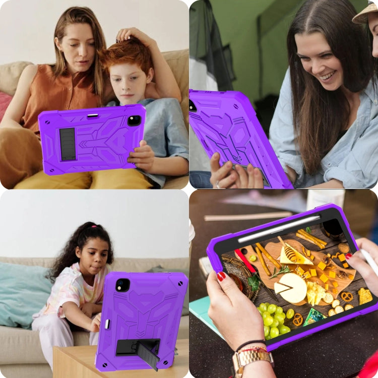 For iPad Pro 11 2018/2020/2021 Bumblebee Silicone+PC Shockproof Tablet Case with Holder(Purple) - iPad Pro 11 (2022/2021) Cases by buy2fix | Online Shopping UK | buy2fix