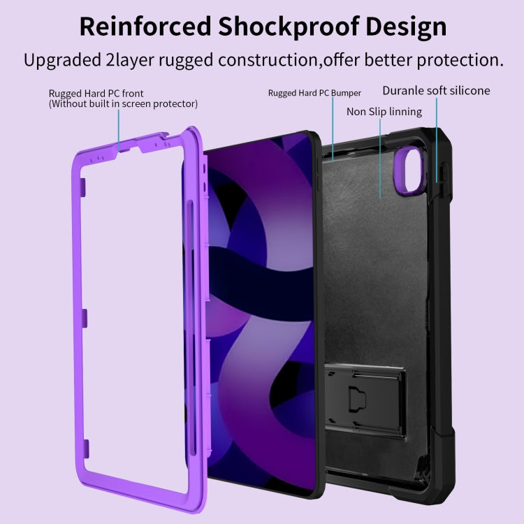 For iPad Pro 11 2018/2020/2021 Bumblebee Silicone+PC Shockproof Tablet Case with Holder(Black Purple) - iPad Pro 11 (2022/2021) Cases by buy2fix | Online Shopping UK | buy2fix