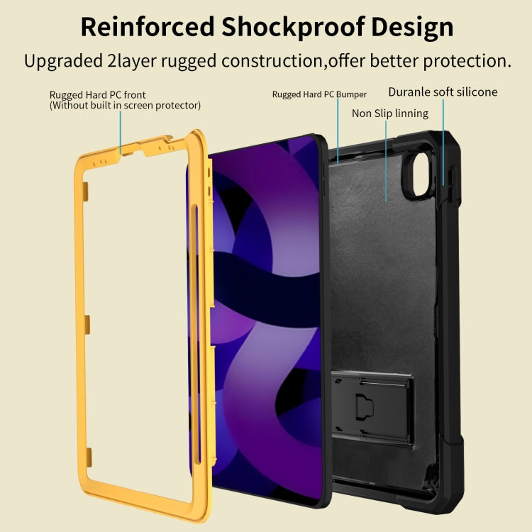 For iPad Pro 11 2018/2020/2021 Bumblebee Silicone+PC Shockproof Tablet Case with Holder(Black Gold) - iPad Pro 11 (2022/2021) Cases by buy2fix | Online Shopping UK | buy2fix