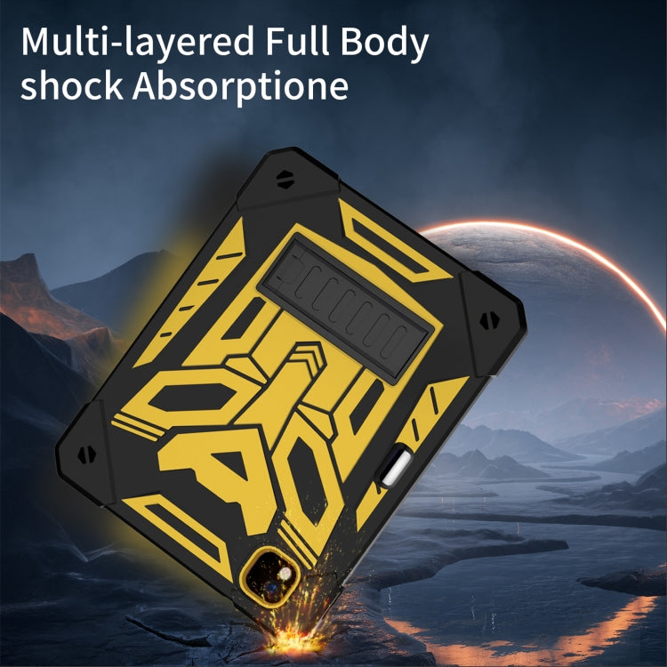 For iPad Pro 11 2018/2020/2021 Bumblebee Silicone+PC Shockproof Tablet Case with Holder(Black Gold) - iPad Pro 11 (2022/2021) Cases by buy2fix | Online Shopping UK | buy2fix
