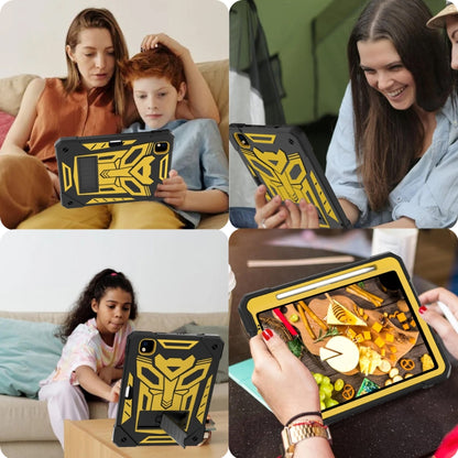 For iPad Pro 11 2018/2020/2021 Bumblebee Silicone+PC Shockproof Tablet Case with Holder(Black Gold) - iPad Pro 11 (2022/2021) Cases by buy2fix | Online Shopping UK | buy2fix