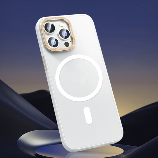 For iPhone 14 Pro Max Magsafe Magnetic Crystal Frosted Series Phone Case(Translucent White)