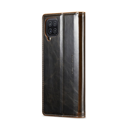 For Samsung Galaxy A12 CaseMe 003 Crazy Horse Texture Leather Phone Case(Coffee) - Galaxy Phone Cases by CaseMe | Online Shopping UK | buy2fix