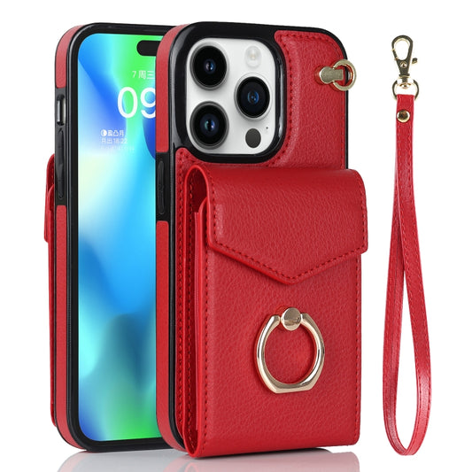 For iPhone 14 Pro Max Anti-theft RFID Card Slot Phone Case(Red) - iPhone 14 Pro Max Cases by buy2fix | Online Shopping UK | buy2fix