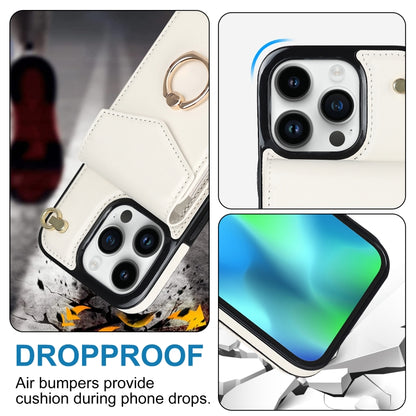 For iPhone 14 Pro Anti-theft RFID Card Slot Phone Case(Beige) - iPhone 14 Pro Cases by buy2fix | Online Shopping UK | buy2fix