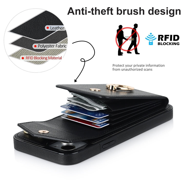 For iPhone 14 Anti-theft RFID Card Slot Phone Case(Black) - iPhone 14 Cases by buy2fix | Online Shopping UK | buy2fix