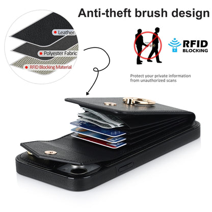 For iPhone 14 Anti-theft RFID Card Slot Phone Case(Black) - iPhone 14 Cases by buy2fix | Online Shopping UK | buy2fix