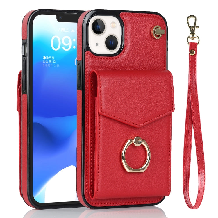 For iPhone 14 Plus Anti-theft RFID Card Slot Phone Case(Red) - iPhone 14 Plus Cases by buy2fix | Online Shopping UK | buy2fix