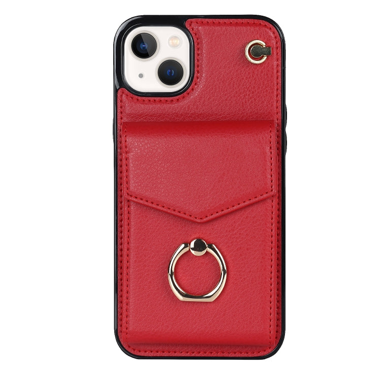For iPhone 14 Plus Anti-theft RFID Card Slot Phone Case(Red) - iPhone 14 Plus Cases by buy2fix | Online Shopping UK | buy2fix