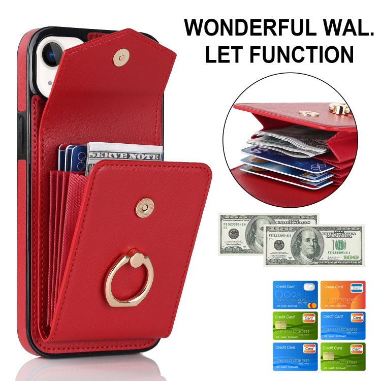 For iPhone 14 Plus Anti-theft RFID Card Slot Phone Case(Red) - iPhone 14 Plus Cases by buy2fix | Online Shopping UK | buy2fix