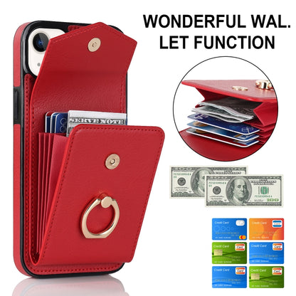 For iPhone 14 Plus Anti-theft RFID Card Slot Phone Case(Red) - iPhone 14 Plus Cases by buy2fix | Online Shopping UK | buy2fix