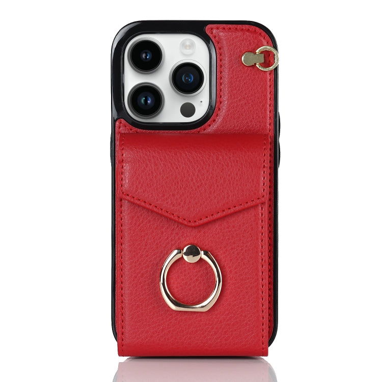 For iPhone 13 Pro Max Anti-theft RFID Card Slot Phone Case(Red) - iPhone 13 Pro Max Cases by buy2fix | Online Shopping UK | buy2fix