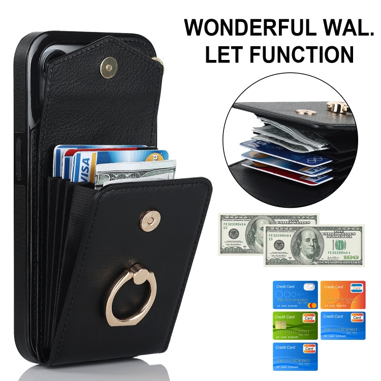 For iPhone 13 mini Anti-theft RFID Card Slot Phone Case(Black) - iPhone 13 mini Cases by buy2fix | Online Shopping UK | buy2fix