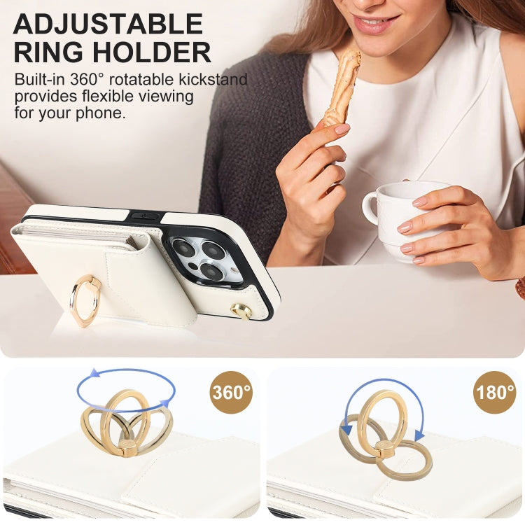 For iPhone 12 Pro Anti-theft RFID Card Slot Phone Case(Beige) - iPhone 12 / 12 Pro Cases by buy2fix | Online Shopping UK | buy2fix