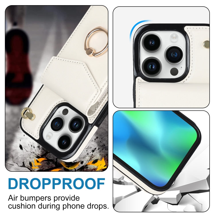 For iPhone 12 Pro Anti-theft RFID Card Slot Phone Case(Beige) - iPhone 12 / 12 Pro Cases by buy2fix | Online Shopping UK | buy2fix