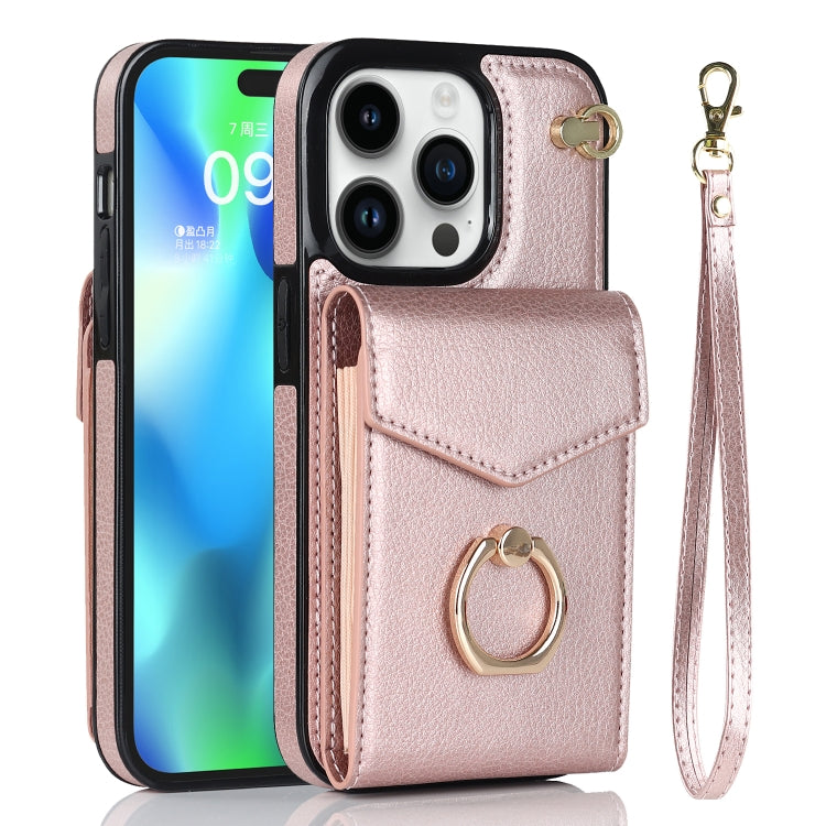 For iPhone 11 Pro Anti-theft RFID Card Slot Phone Case(Rose Gold) - iPhone 11 Pro Cases by buy2fix | Online Shopping UK | buy2fix