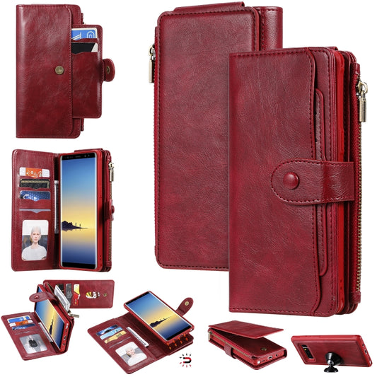 For Galaxy Note 8 Multifunctional Retro Detachable Magnetic Horizontal Flip Leather Case with Card Slots & Holder & Wallet & Photo Frame(Red) - Galaxy Phone Cases by buy2fix | Online Shopping UK | buy2fix