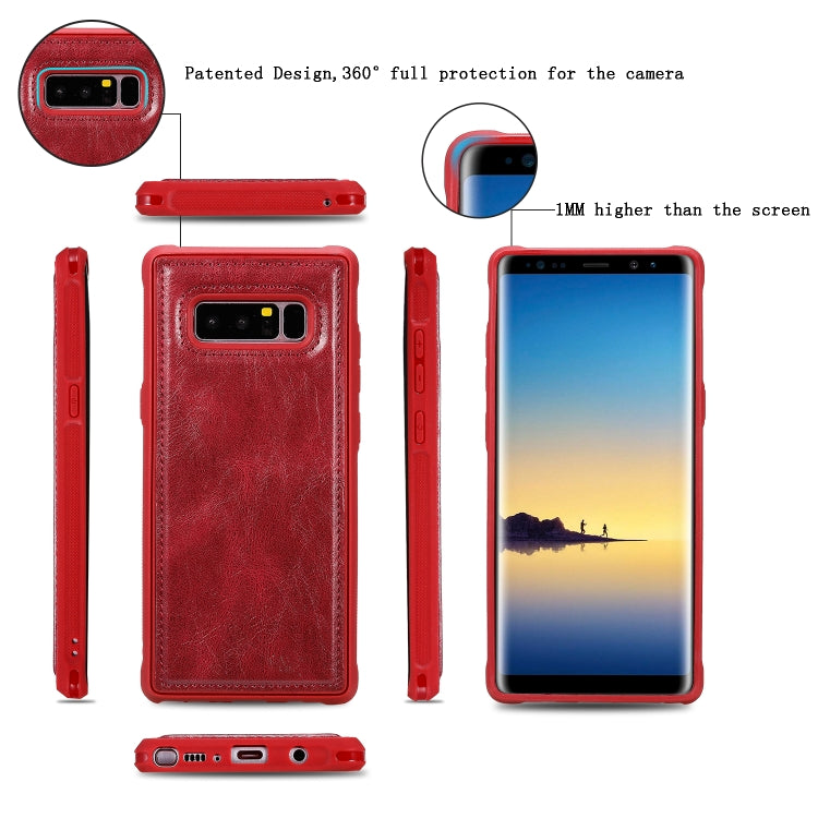 For Galaxy Note 8 Multifunctional Retro Detachable Magnetic Horizontal Flip Leather Case with Card Slots & Holder & Wallet & Photo Frame(Red) - Galaxy Phone Cases by buy2fix | Online Shopping UK | buy2fix