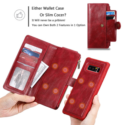 For Galaxy Note 8 Multifunctional Retro Detachable Magnetic Horizontal Flip Leather Case with Card Slots & Holder & Wallet & Photo Frame(Red) - Galaxy Phone Cases by buy2fix | Online Shopping UK | buy2fix
