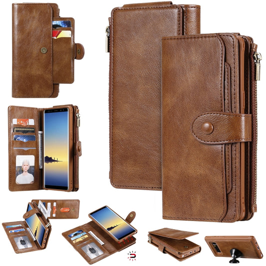 For Galaxy Note 8 Multifunctional Retro Detachable Magnetic Horizontal Flip Leather Case with Card Slots & Holder & Wallet & Photo Frame(Brown) - Galaxy Phone Cases by buy2fix | Online Shopping UK | buy2fix