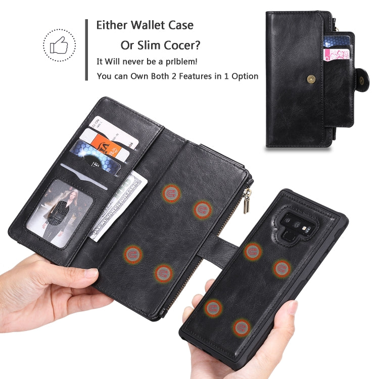For Galaxy Note 9 Multifunctional Retro Detachable Magnetic Horizontal Flip Leather Case with Card Slots & Holder & Wallet & Photo Frame(Black) - Galaxy Phone Cases by buy2fix | Online Shopping UK | buy2fix