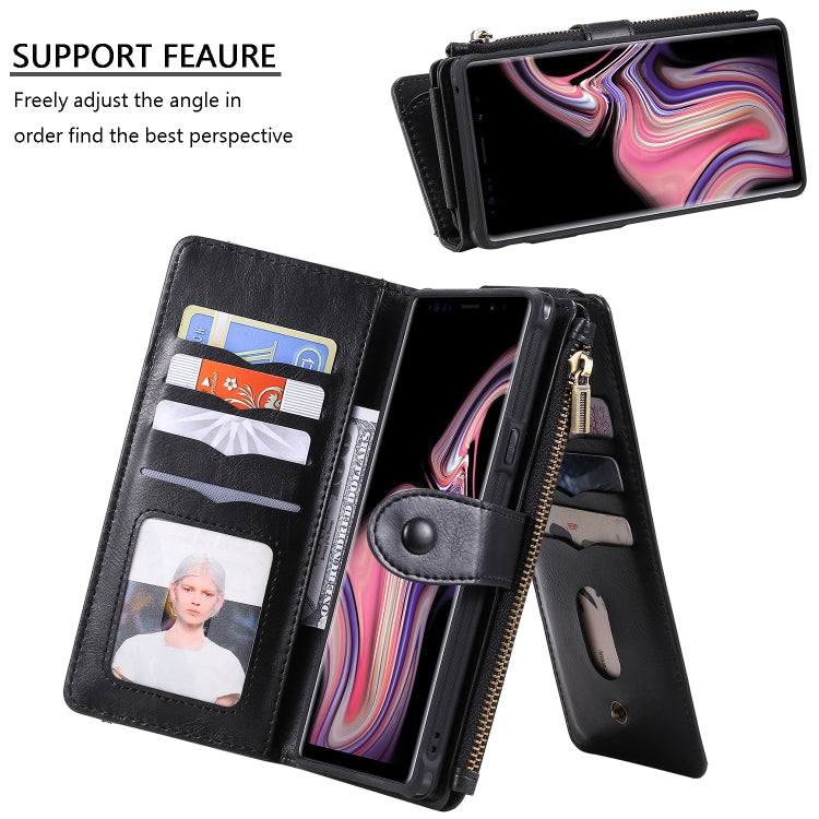 For Galaxy Note 9 Multifunctional Retro Detachable Magnetic Horizontal Flip Leather Case with Card Slots & Holder & Wallet & Photo Frame(Black) - Galaxy Phone Cases by buy2fix | Online Shopping UK | buy2fix