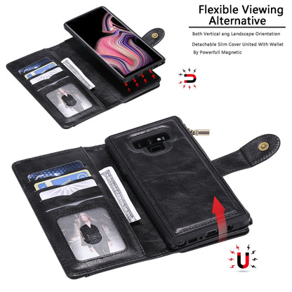 For Galaxy Note 9 Multifunctional Retro Detachable Magnetic Horizontal Flip Leather Case with Card Slots & Holder & Wallet & Photo Frame(Black) - Galaxy Phone Cases by buy2fix | Online Shopping UK | buy2fix