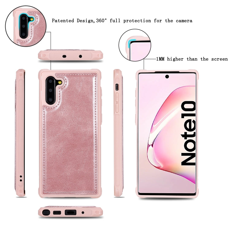 For Galaxy Note 10 Multifunctional Retro Detachable Magnetic Horizontal Flip Leather Case with Card Slots & Holder & Wallet & Photo Frame(Rose Gold) - Galaxy Phone Cases by buy2fix | Online Shopping UK | buy2fix
