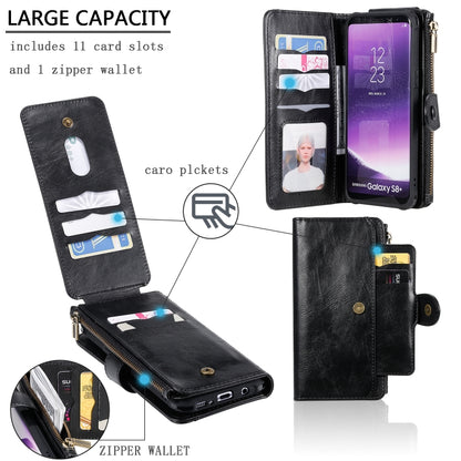 For Galaxy S8+ Multifunctional Retro Detachable Magnetic Horizontal Flip Leather Case with Card Slots & Holder & Wallet & Photo Frame(Black) - Galaxy Phone Cases by buy2fix | Online Shopping UK | buy2fix
