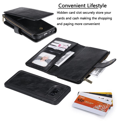 For Galaxy S8+ Multifunctional Retro Detachable Magnetic Horizontal Flip Leather Case with Card Slots & Holder & Wallet & Photo Frame(Black) - Galaxy Phone Cases by buy2fix | Online Shopping UK | buy2fix