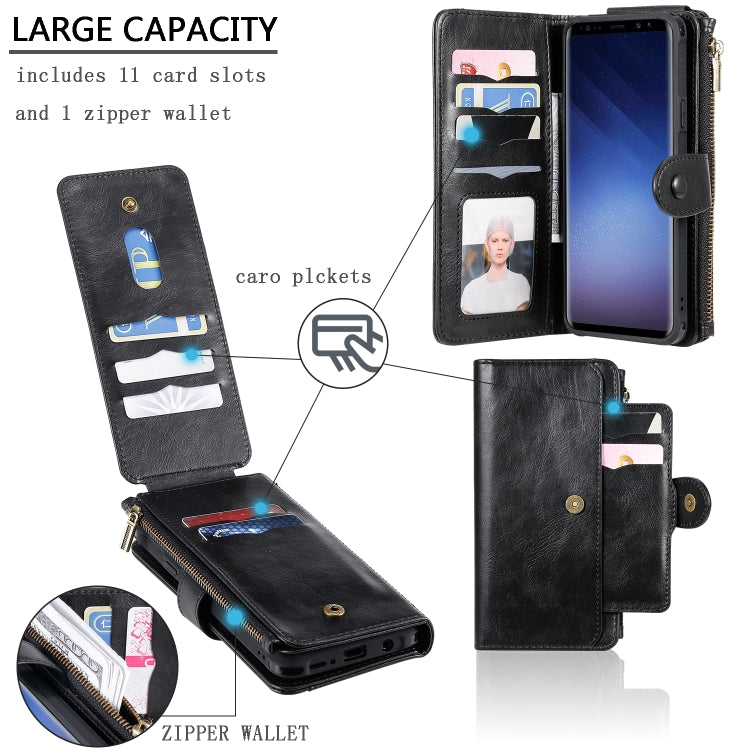 For Galaxy S9+ Multifunctional Retro Detachable Magnetic Horizontal Flip Leather Case with Card Slots & Holder & Wallet & Photo Frame(Black) - Galaxy Phone Cases by buy2fix | Online Shopping UK | buy2fix