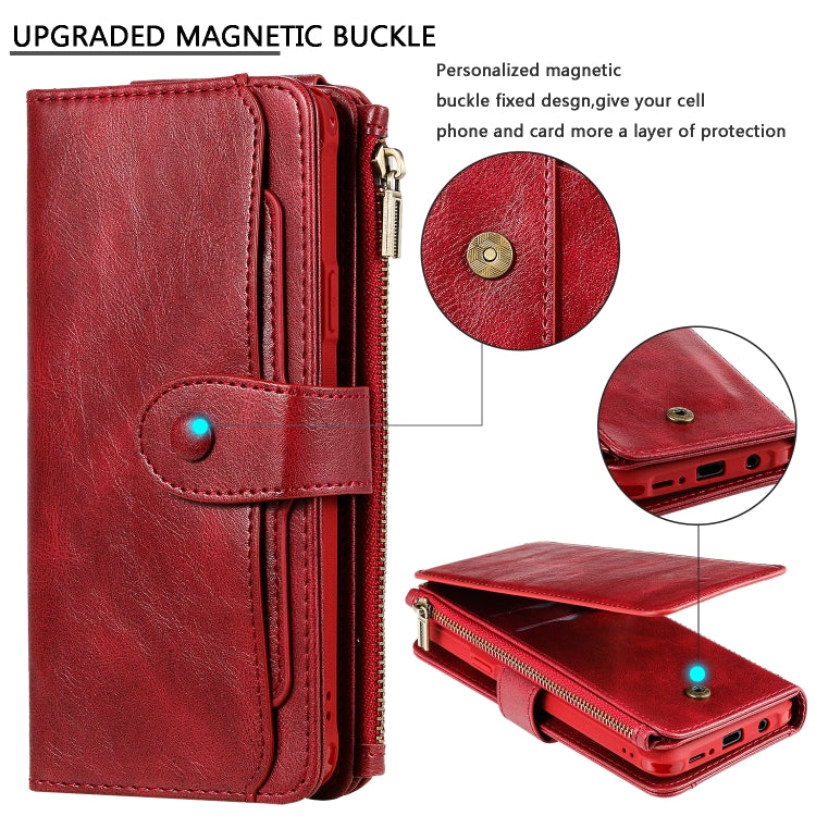For Galaxy S9+ Multifunctional Retro Detachable Magnetic Horizontal Flip Leather Case with Card Slots & Holder & Wallet & Photo Frame(Red) - Galaxy Phone Cases by buy2fix | Online Shopping UK | buy2fix