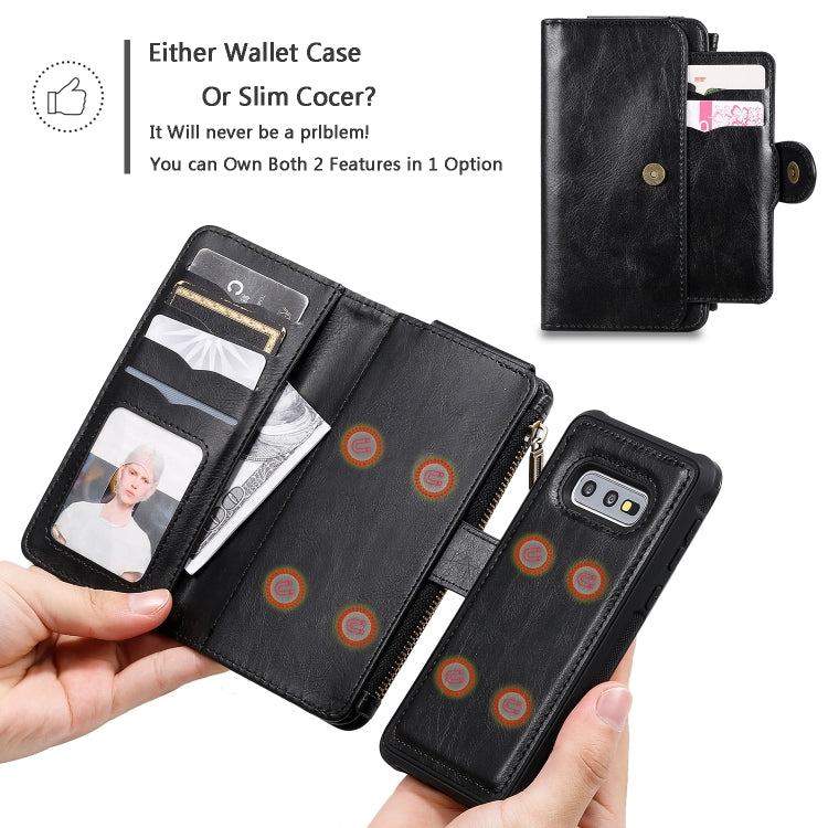 For Galaxy S10e Multifunctional Retro Detachable Magnetic Horizontal Flip Leather Case with Card Slots & Holder & Wallet & Photo Frame(Black) - Galaxy Phone Cases by buy2fix | Online Shopping UK | buy2fix