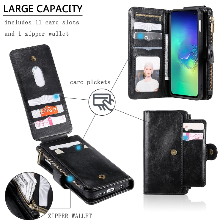For Galaxy S10e Multifunctional Retro Detachable Magnetic Horizontal Flip Leather Case with Card Slots & Holder & Wallet & Photo Frame(Black) - Galaxy Phone Cases by buy2fix | Online Shopping UK | buy2fix