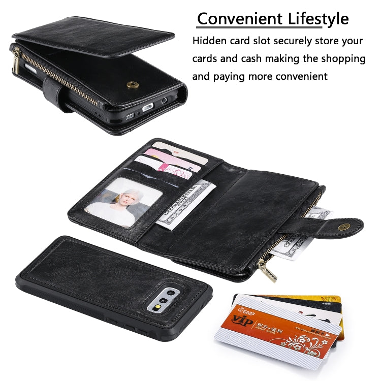 For Galaxy S10e Multifunctional Retro Detachable Magnetic Horizontal Flip Leather Case with Card Slots & Holder & Wallet & Photo Frame(Black) - Galaxy Phone Cases by buy2fix | Online Shopping UK | buy2fix