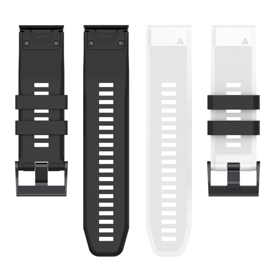 For Garmin Fenix 7X Two-color Silicone Watch Band(White Black) by buy2fix