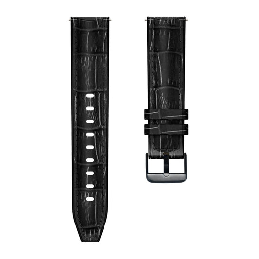 For Huawei GT 3 Pro 46mm Bamboo Joint Texture Silicone Leather Watch Band(Black) by buy2fix