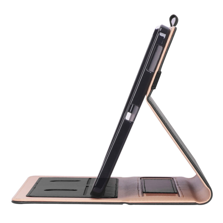 For Galaxy Tab S6 Lite P610 / P615 Retro Texture PU + TPU Horizontal Flip Leather Case with Holder & Card Slots & Hand Strap(Black) - Tab S6 Lite P610 / P615 by buy2fix | Online Shopping UK | buy2fix